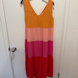Marine Layer Colorful Sleeveless Midi Dress